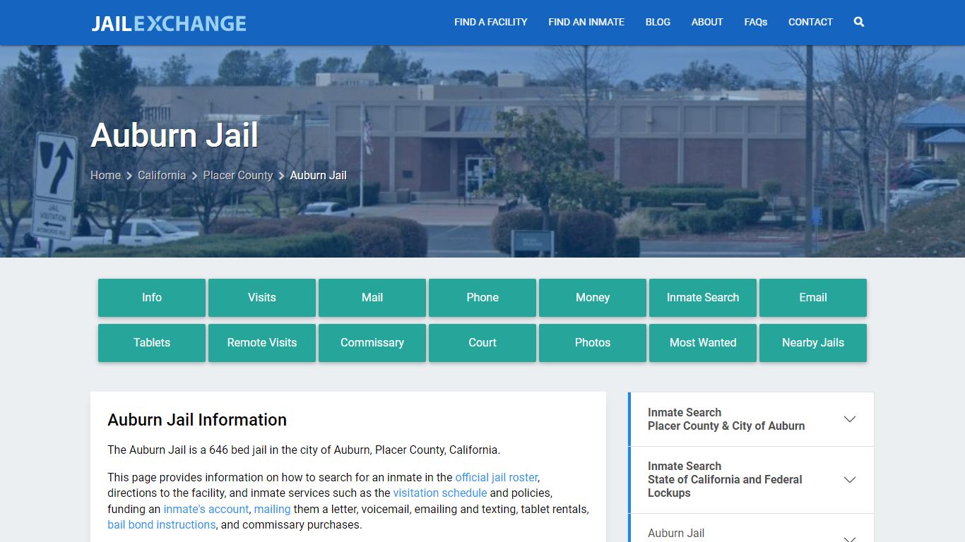 Auburn Jail, CA Inmate Search, Information - Jail Exchange